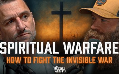 March or Die Podcast Hosts with Spiritual Warfare episode title